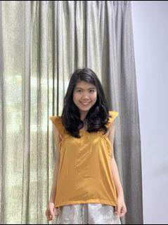 Mustard ruffle top