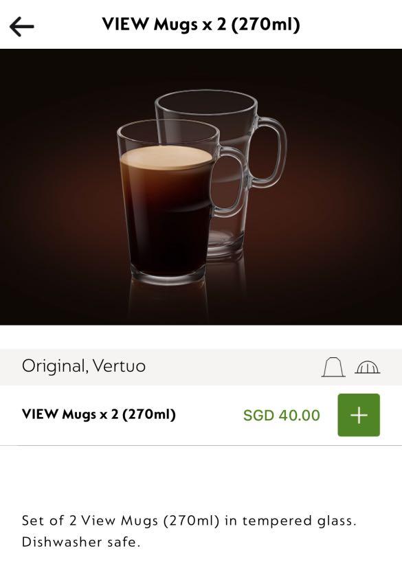 Nespresso View mugs, Furniture & Home Living, Kitchenware & Tableware