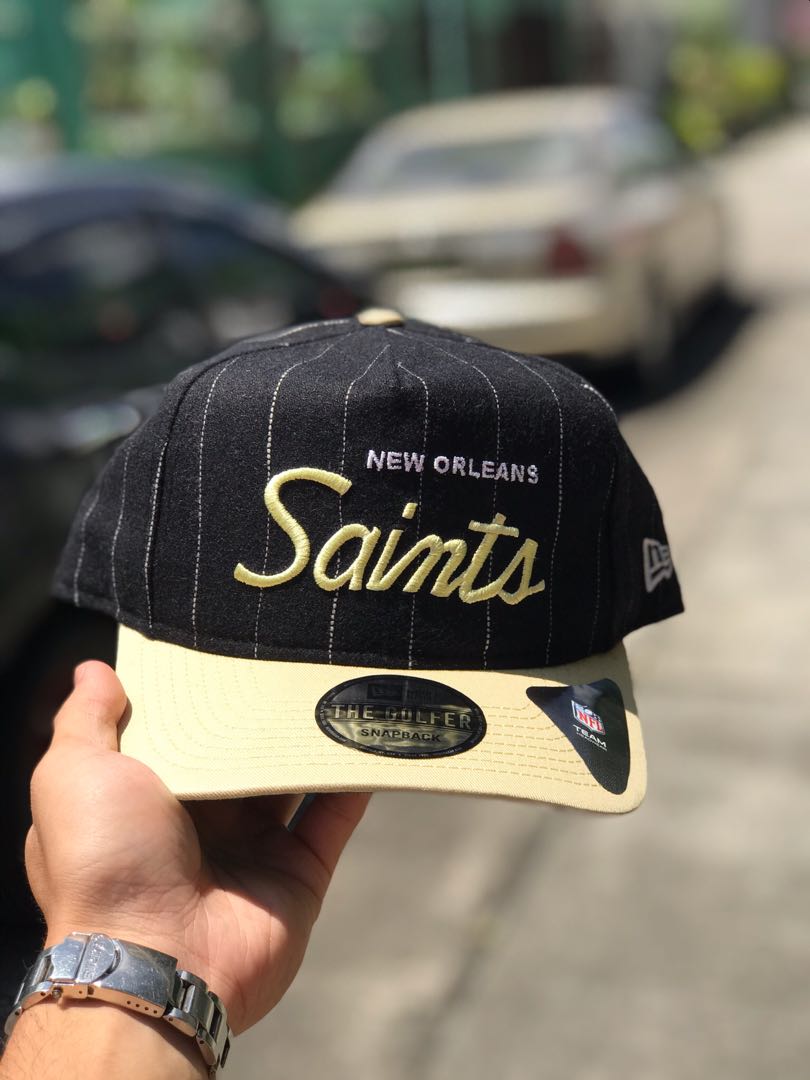 Men's New Era Black Orleans Saints Omaha Throwback Low Profile 59FIFTY Fitted Hat