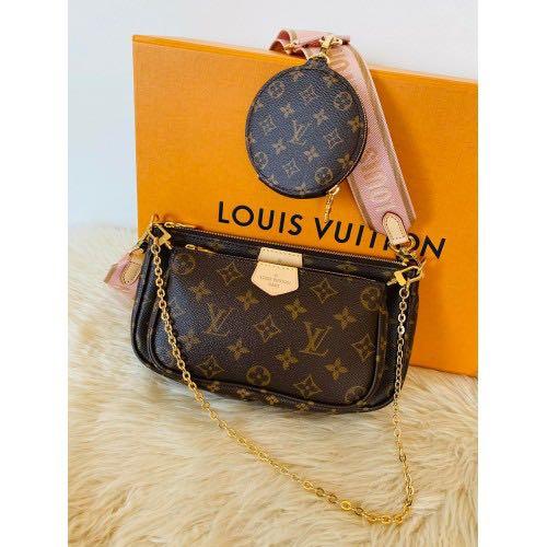 Louis Vuitton Multi Pochette Monogram Rose Clair Handbag in Brown