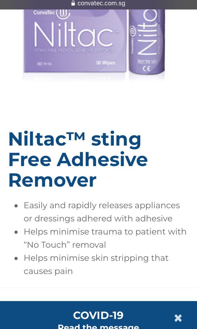 Niltac sting free adhesive remover, Health & Nutrition, Medical