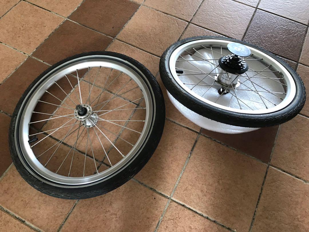 Brompton Rims Nov 2020 Brompton wheels w tyres BWR 3 speed internal hub wide ratio 6 ...