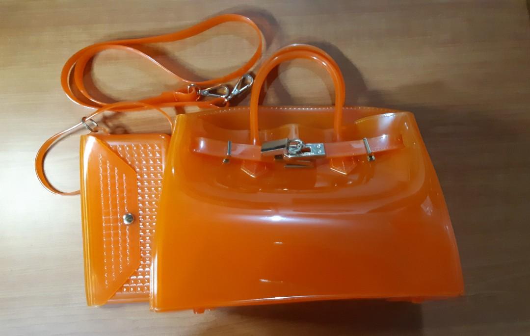 Orange cheap jelly purse