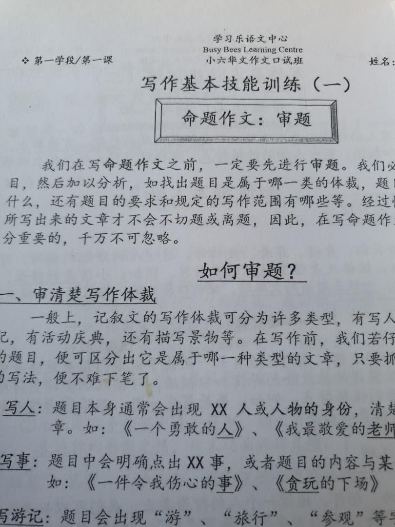 P6 Busy Bee Chinese Composition and Oral, Hobbies & Toys, Books