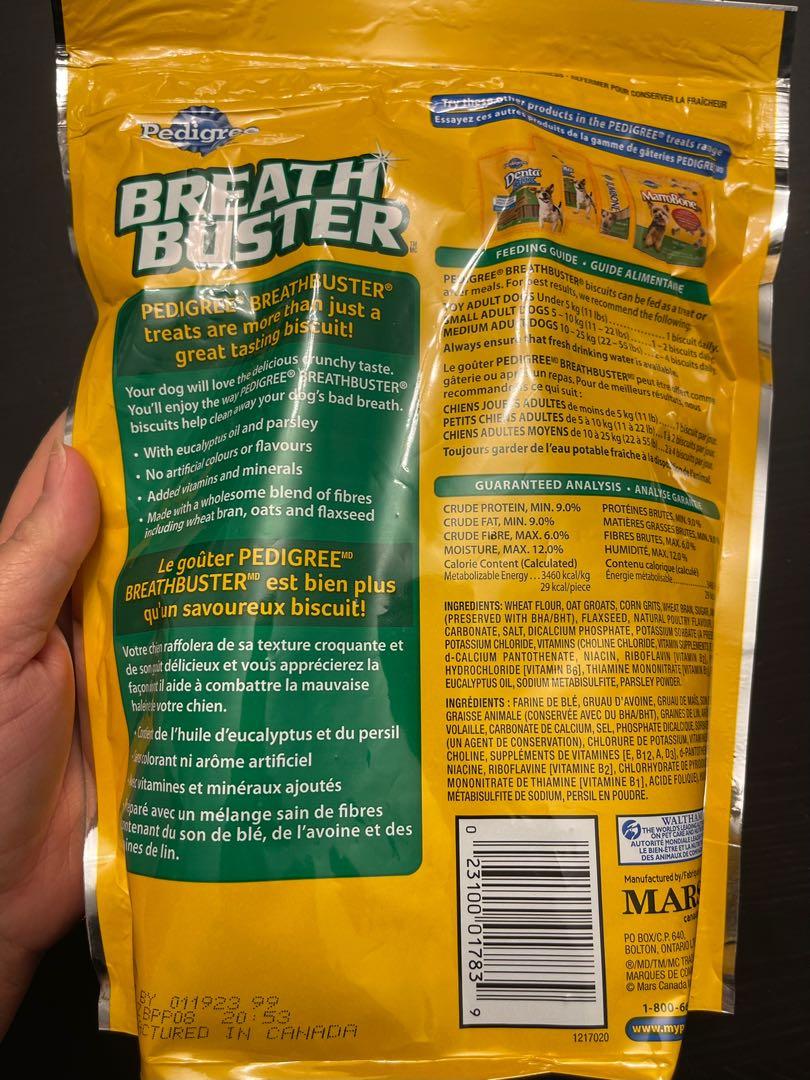 Pedigree breath buster dog treats for small medium to large dogs