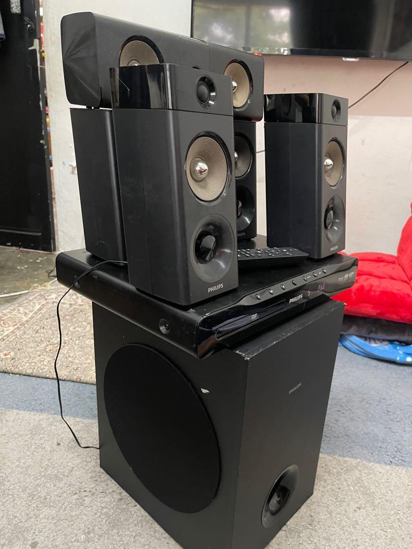 PHILIPS 5.1 HOME THEATER SPEAKER SET + big SUBWOOFER, Audio, Soundbars