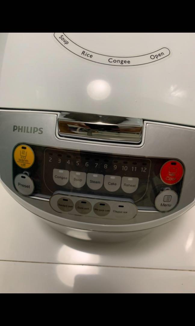 Philips fuzzy logic rice cooker ( under warranty) 1.8 liter HD3038, TV