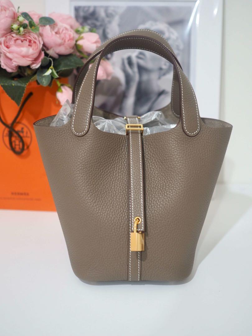 Hermes Picotin 18 Etoupe GHW Women s Fashion Bags Wallets