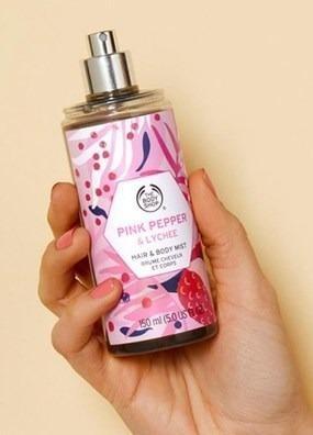 Pink Pepper Lychee Hair Body Mist 150ml The Body shop