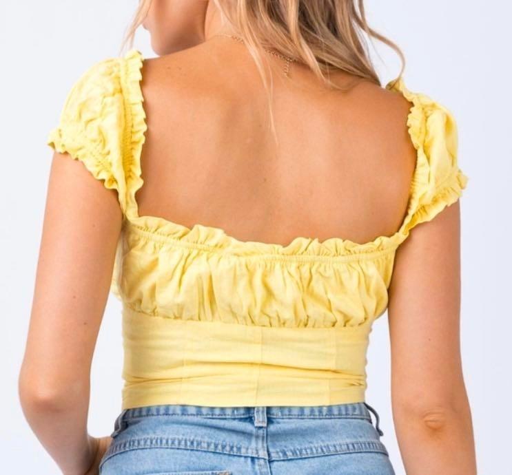 PRINCESS POLLY ELOUISE CROP TOP (YELLOW), Women's Fashion, Tops, Others