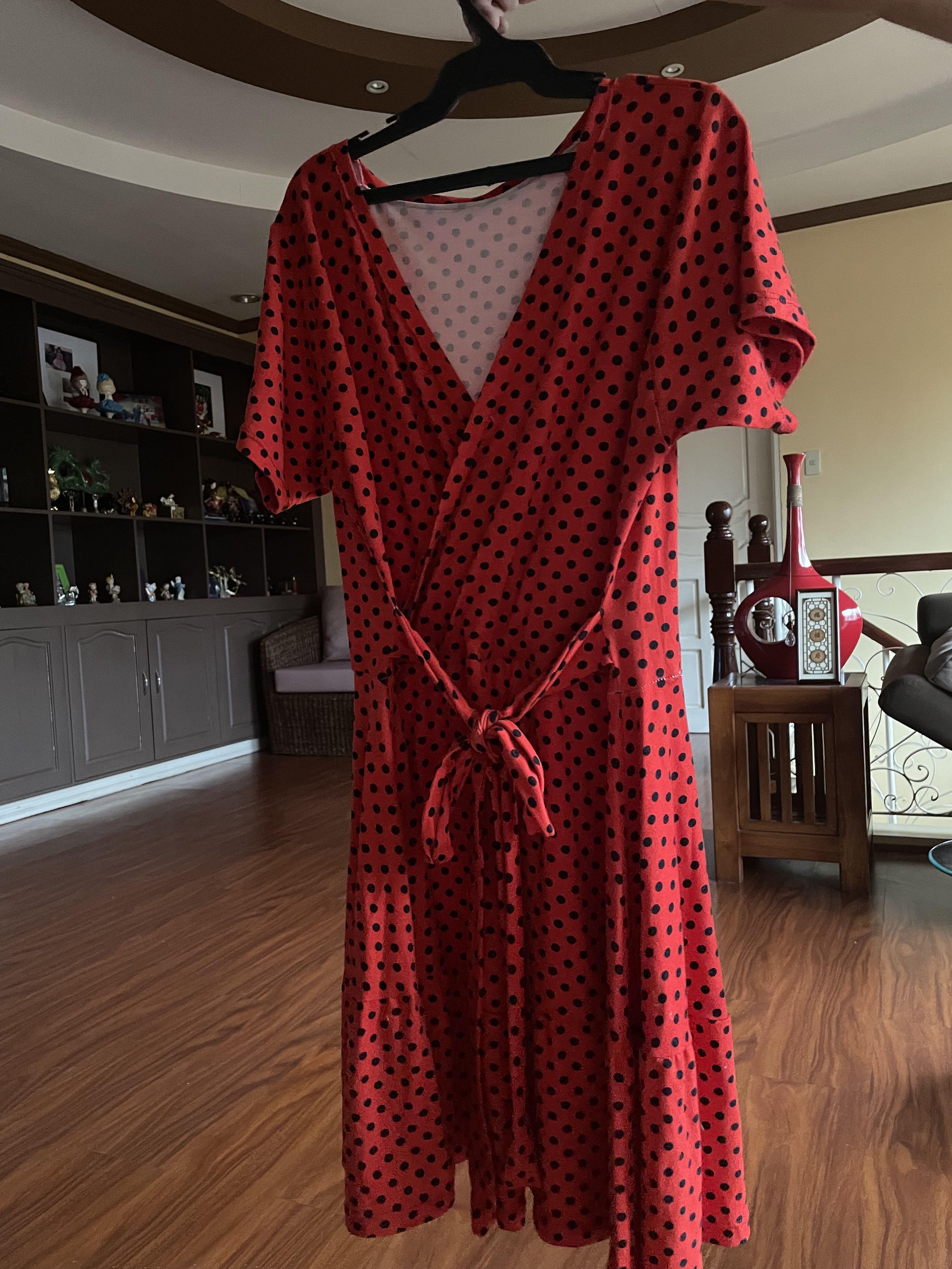 strapless open back dress Plus Size Sweetheart Polka Dots Dress– Hello Curve main image 1