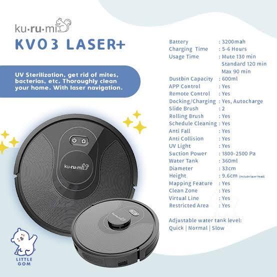 Robot vacuum cleaner kurumi kv03 laser+ 