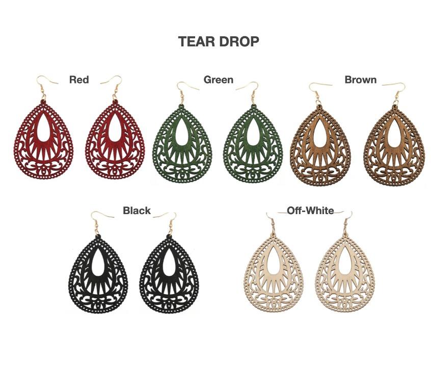 Cheap wooden earrings clearance