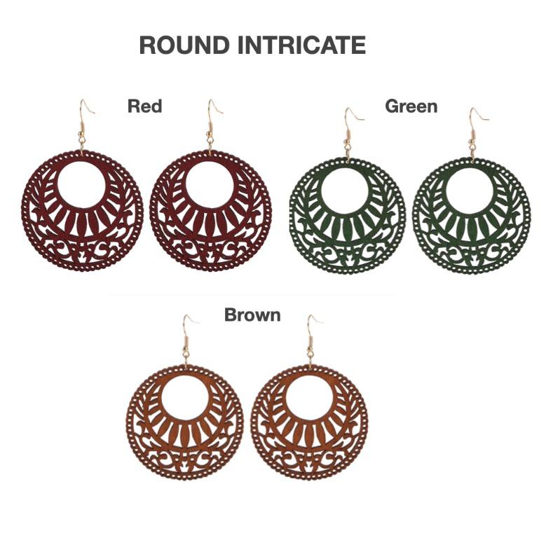 3 DESIGNS 5 COLOURS Bohemian Style Wooden Earrings Laser Cut Wood Earrings Handmade Gifts for Her Women s Fashion Accessories Raindrop