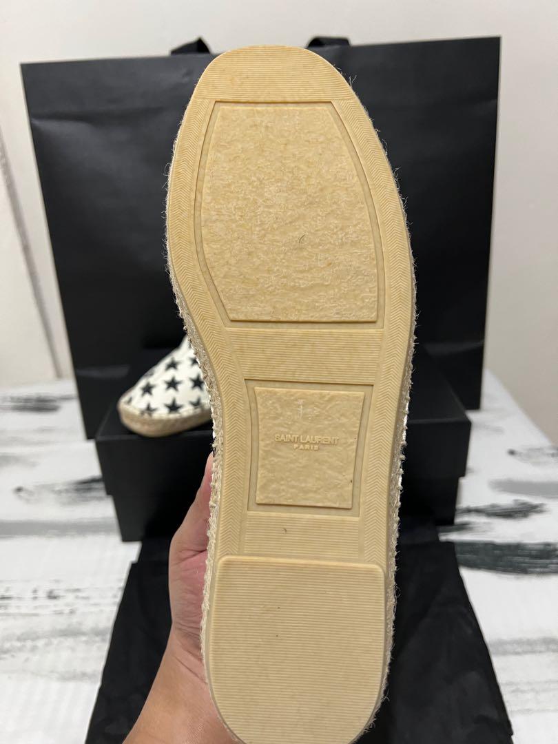 Saint Laurent espadrilles (Category: Sneakers) located in Imus. Submitted by erisoncelovesph (Listing ID 1151571996, Image 2). Description: 💯 authentic Saint Laurent canvas espadrilles star Unisex. Perfect this summer season! ☀️ Size: EU 42 / US 9 / UK 8 / 27 cm Original price of P39,500. Used once. Complete inclusion: Box, dust bags, paper bag and care card. Free shipping. 200% money back if proven fake..