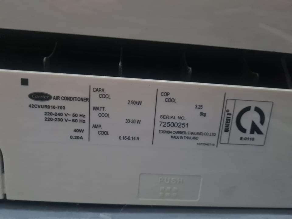 1HP Carrier Split Type Inverter Aircon with free Window Type AC (Category: Air Conditioning and Heating) located in Muntinlupa City. Submitted by heylynmay (Listing ID 1151470636, Image 2). Description: FP-53(4238)CVUR010-703 1HP Carrier Split Type Inverter AC unit with free Condura Quiet Series Window-Type AC (issue: maingay ang fan) reason for selling: upgrade to 2HP AC unit.