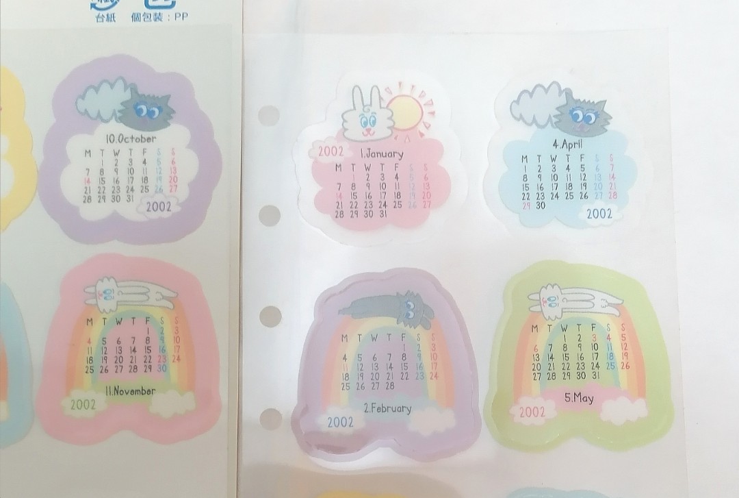 Thunder Bunny Wonder Mew Schedule Calender (2002) Seals / Stickers 記事簿