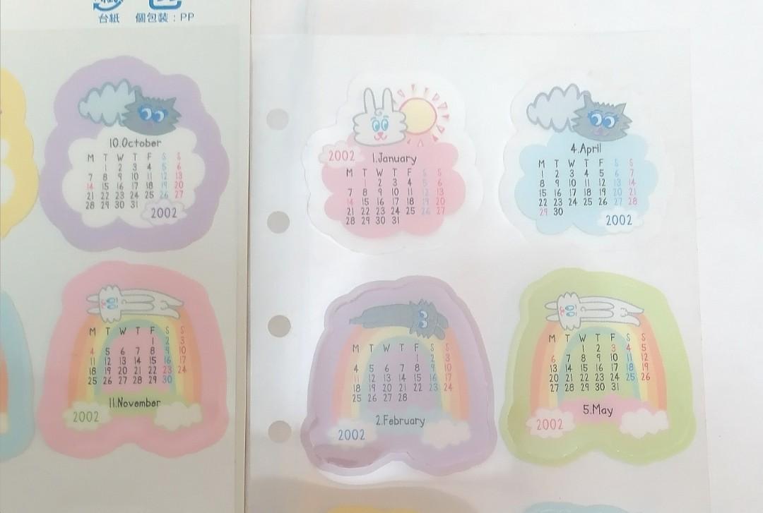 Thunder Bunny Wonder Mew Schedule Calender (2002) Seals / Stickers 記事簿