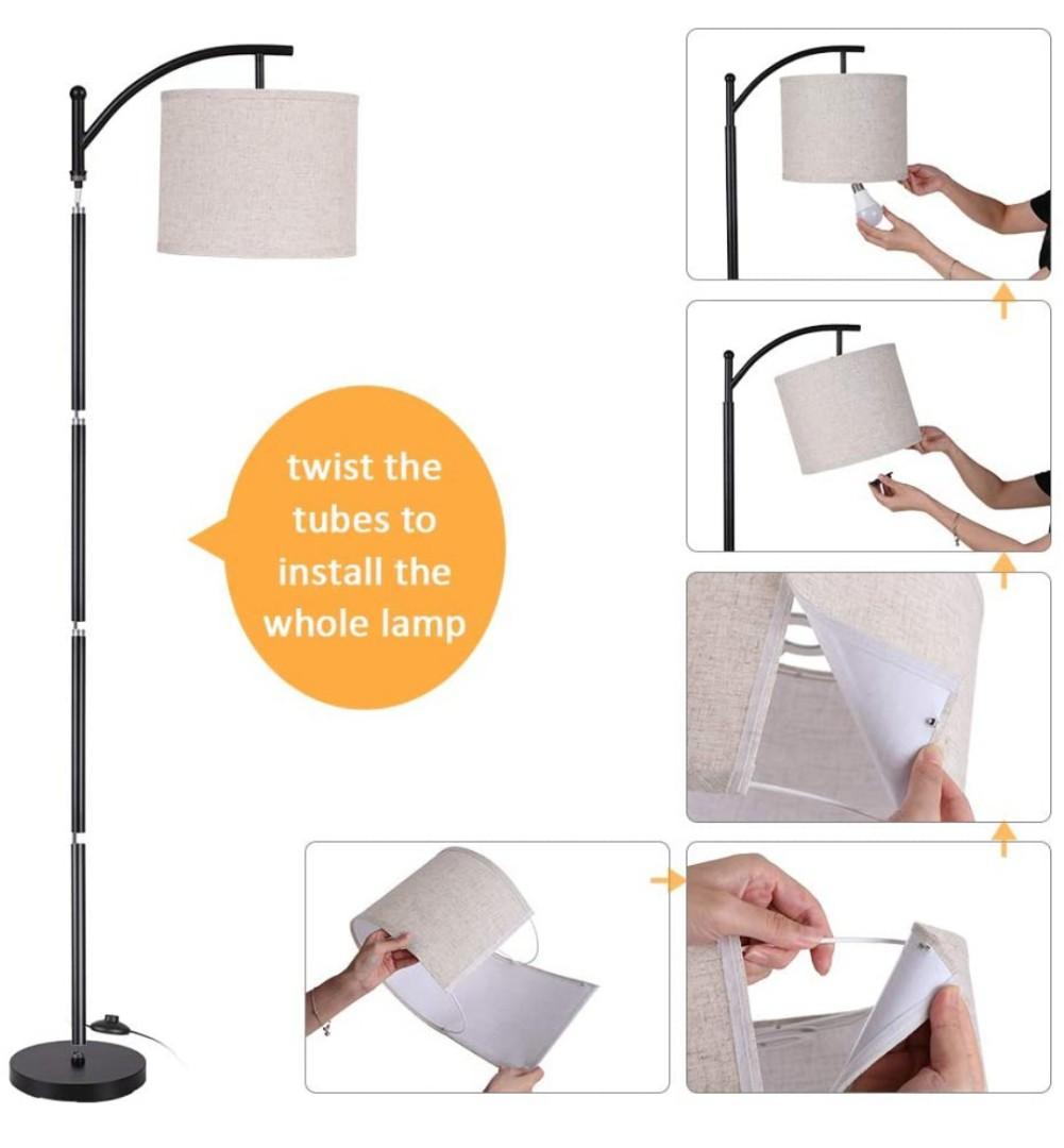 Tomshine Floor Lamp, Modern Floor Lamp Standing Industrial Arc Light