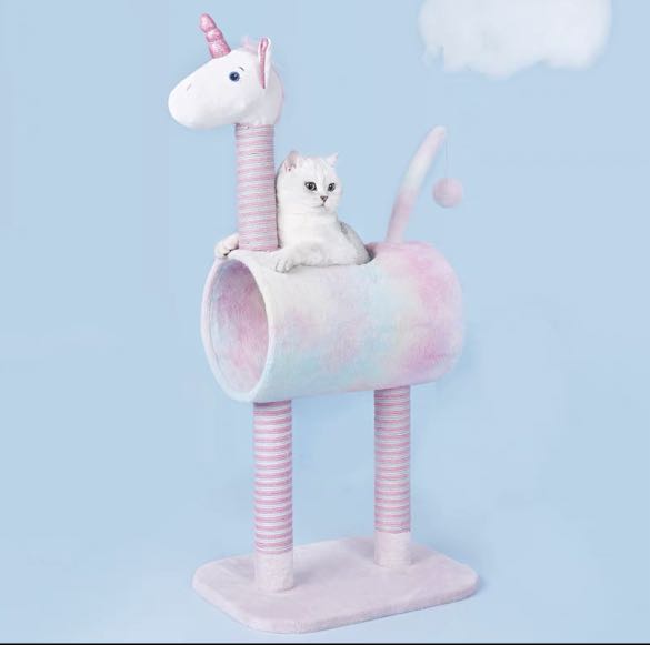 Unicorn cat tree, Pet Supplies, Homes & Other Pet Accessories on Carousell