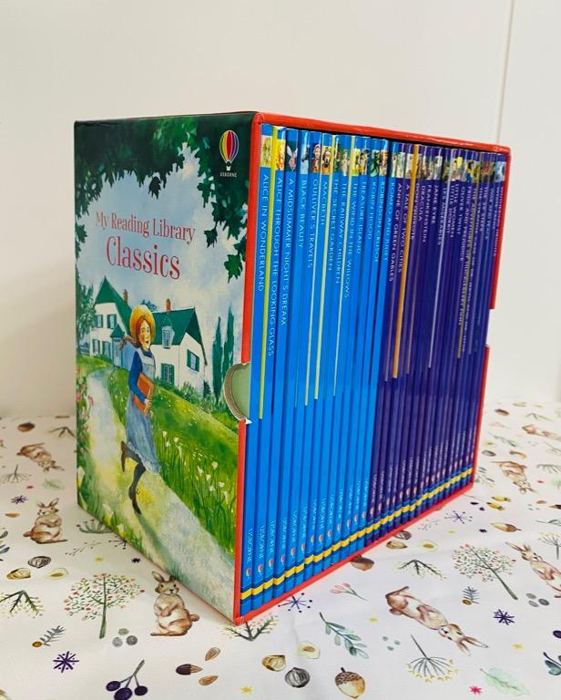 兒童英語故事書Usborne My Reading Library Classics 30 Books Box Set Collection  世界名著故事三十冊, 興趣及遊戲, 書本 文具, 小說 故事書- Carousell