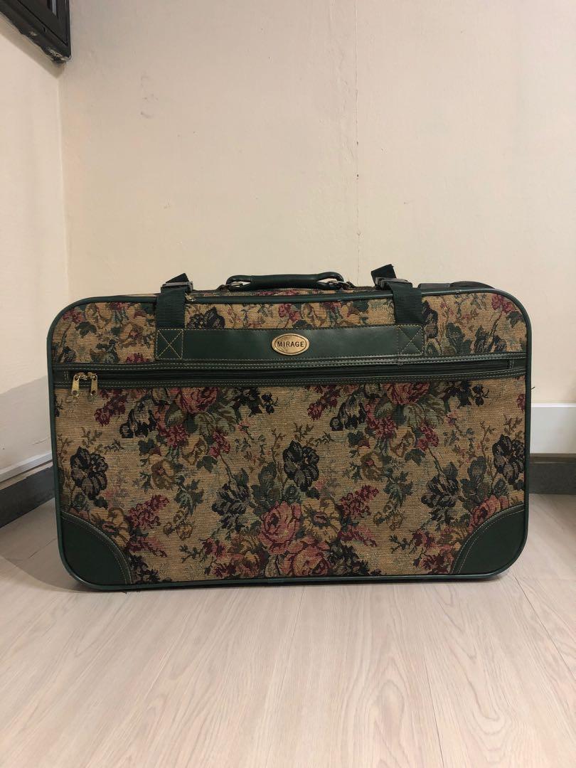 Vintage Floral Tapestry Fabric Travel Suitcase Hobbies Toys