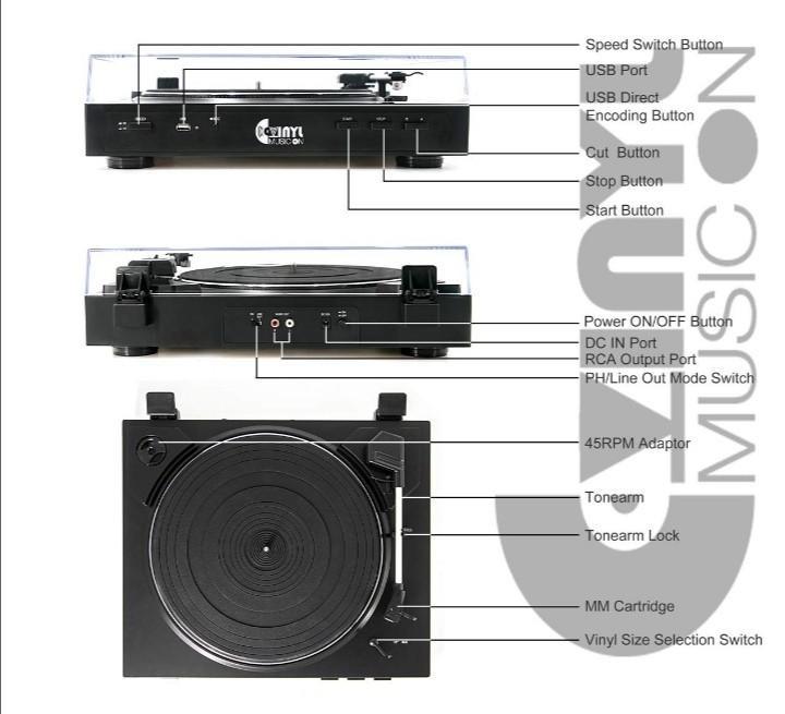 VINYL MUSIC ON FULLY AUTOMATIC TURNTABLE MODELVMO012, Audio, Portable