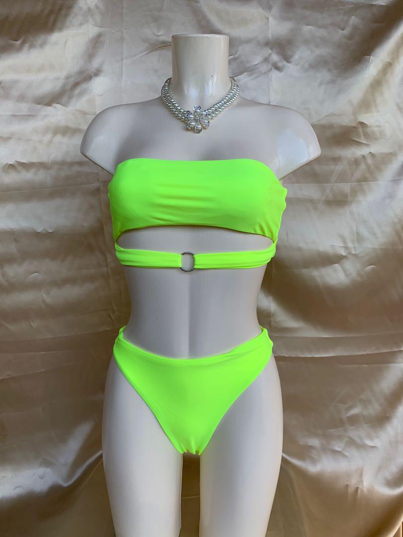 Zaful neon yellow bikini hotsell