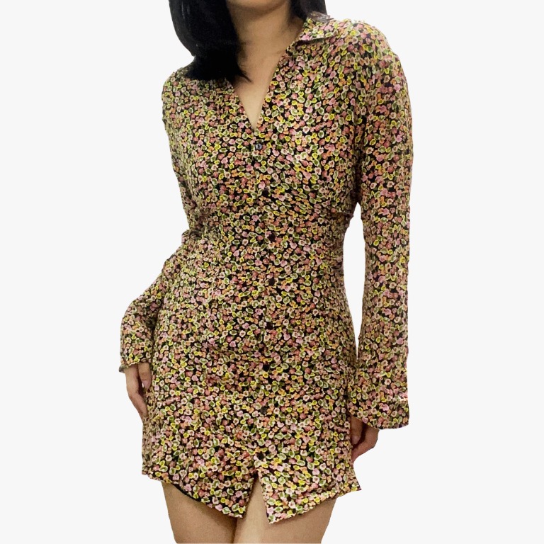 Zara ditsy dress sales