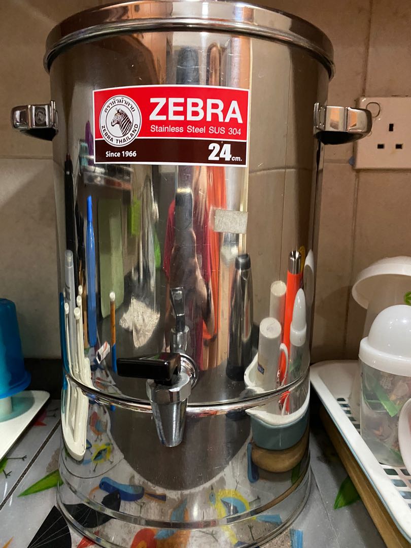 Zebra Stainless Steel Water Container, Furniture & Home Living
