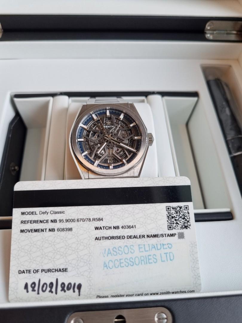 WTS] 2022 Zenith Defy Skyline Closed Dial, Near Mint with Box and Papers,  Ref. 03.9300.3620/51.1001