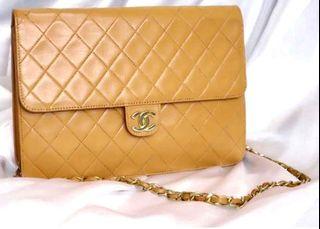 100% real Chanel Vintage 蜜桃焦糖 25cm classic flap