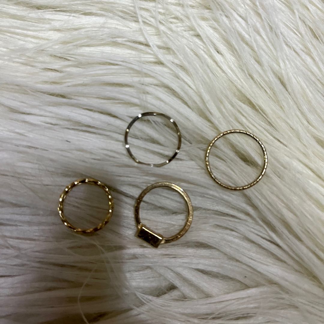 4 Gold Rings, Women's Fashion, Jewelry & Organizers, Rings on Carousell