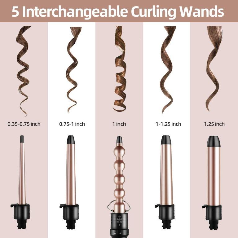 Ohuhu 5 in 1 curling iron wand set sale