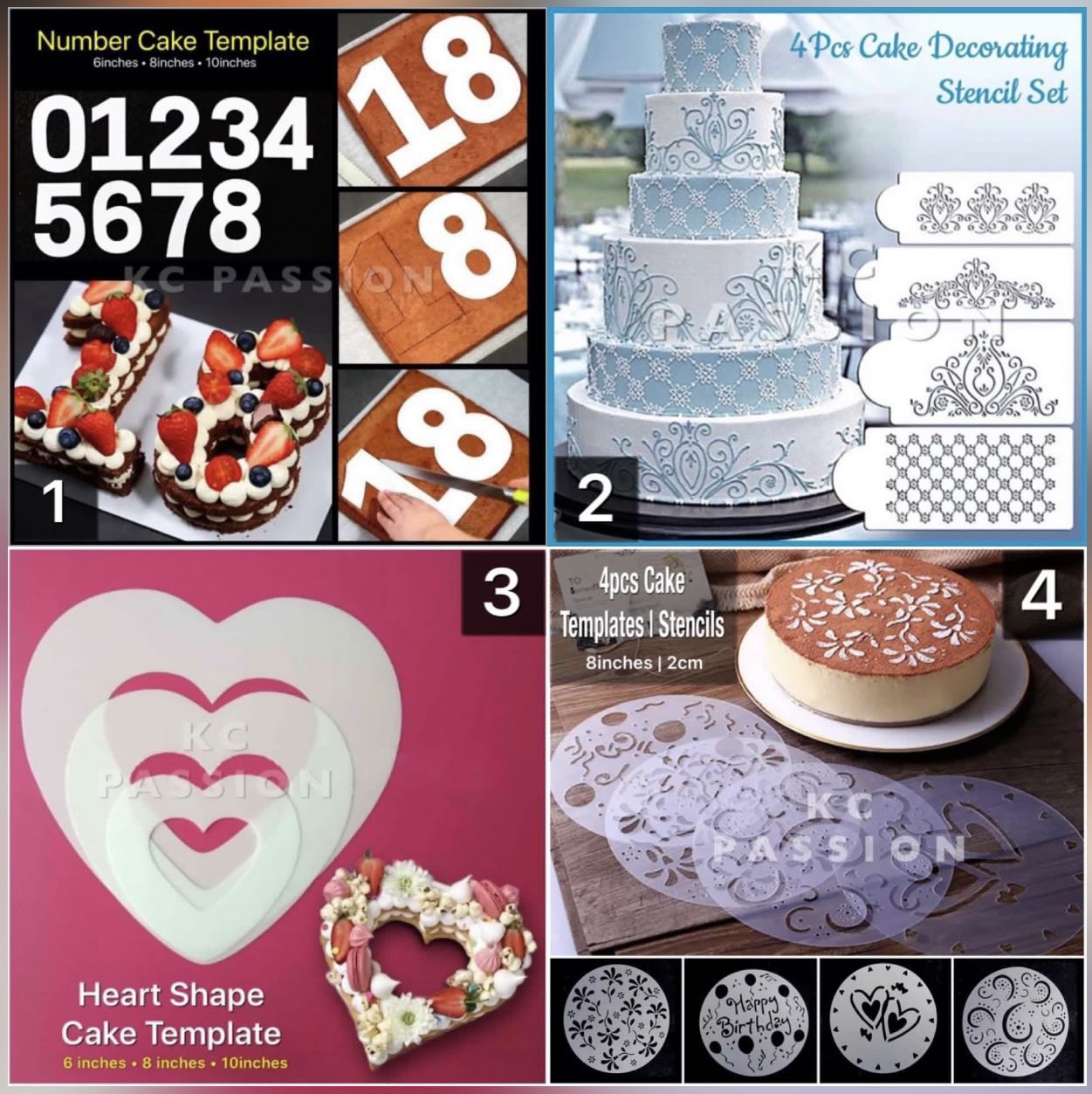 🎂 CAKE TEMPLATE • STENCIL • TEXTURE MOLD • EMBOSSER MAT • IMPRESSION SHEET  for Birthday Anniversary Wedding Valentines [Number Lace Heart Flower  Unicorn Bag Christmas Metal Gear], Hobbies & Toys, Stationery