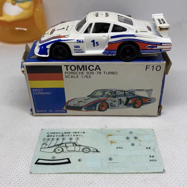包順豐tomica F10 Porsche 935-78 Turbo 日本製tomy 青箱藍盒, 興趣 
