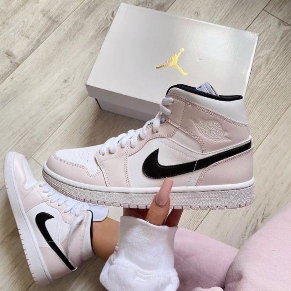 Air Jordan Mid 1 Barely Rose Luxury Sneakers Footwear on Carousell
