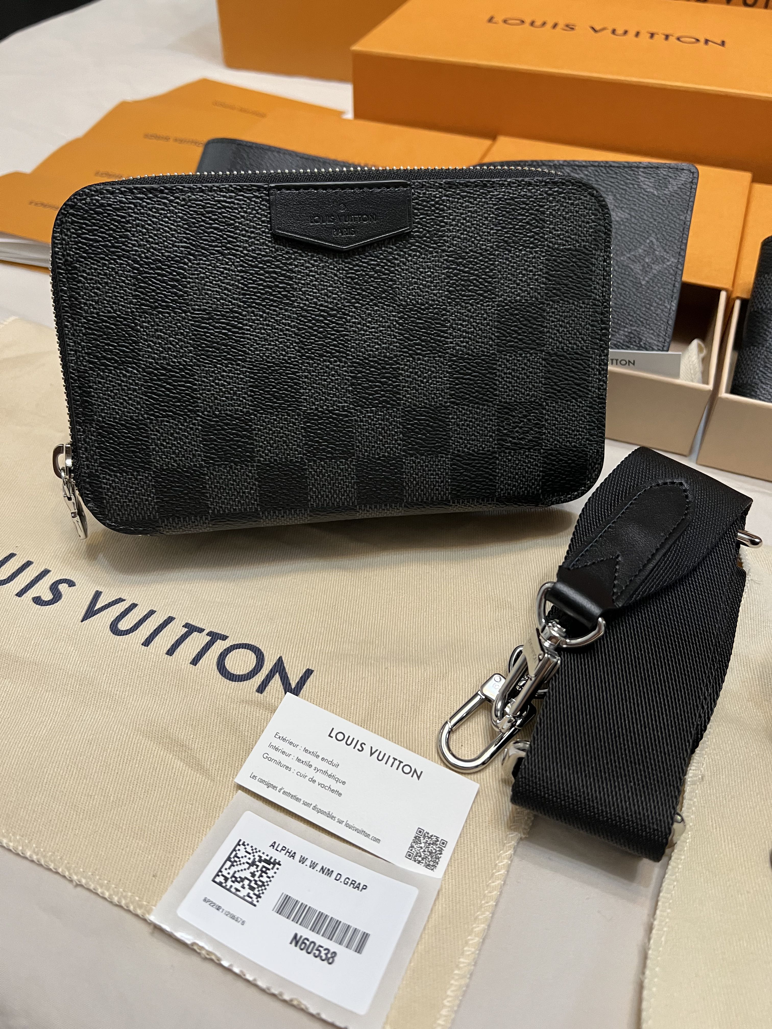 Louis Vuitton Damier Graphite Alpha Wearable Wallet  Black Other Bags   LOU514272  The RealReal