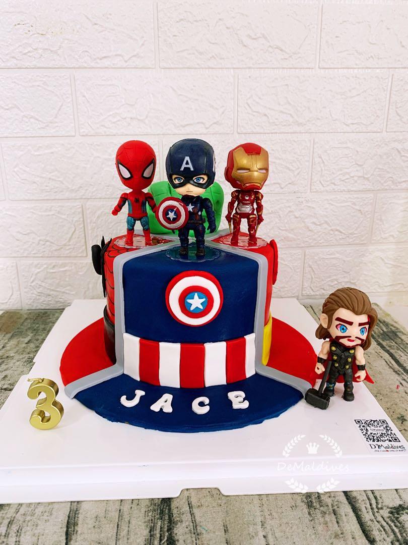 Send happy birthday avengers theme cake online by GiftJaipur in Rajasthan