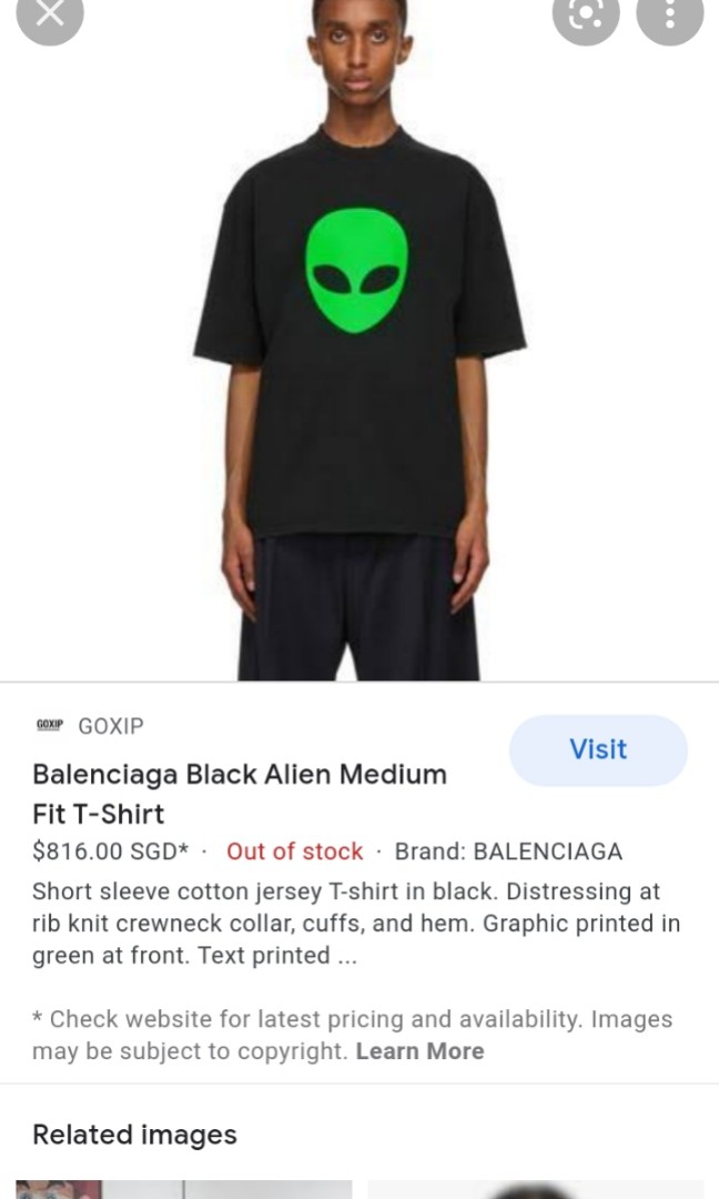Balenciaga Alien Tee  Mens Fashion Tops  Sets Tshirts  Polo Shirts  on Carousell