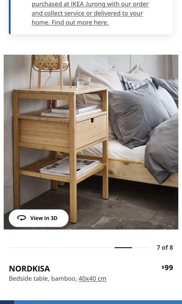 Bedside Table NORDKISA IKEA, Furniture & Home Living, Furniture ...