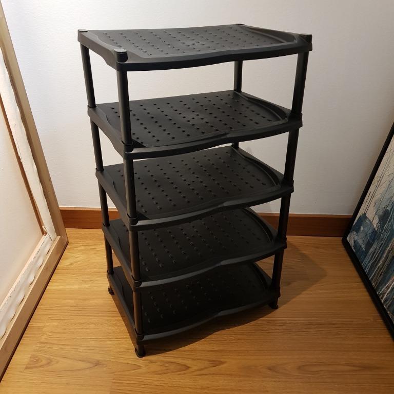 Shoe rack black plastic 2025