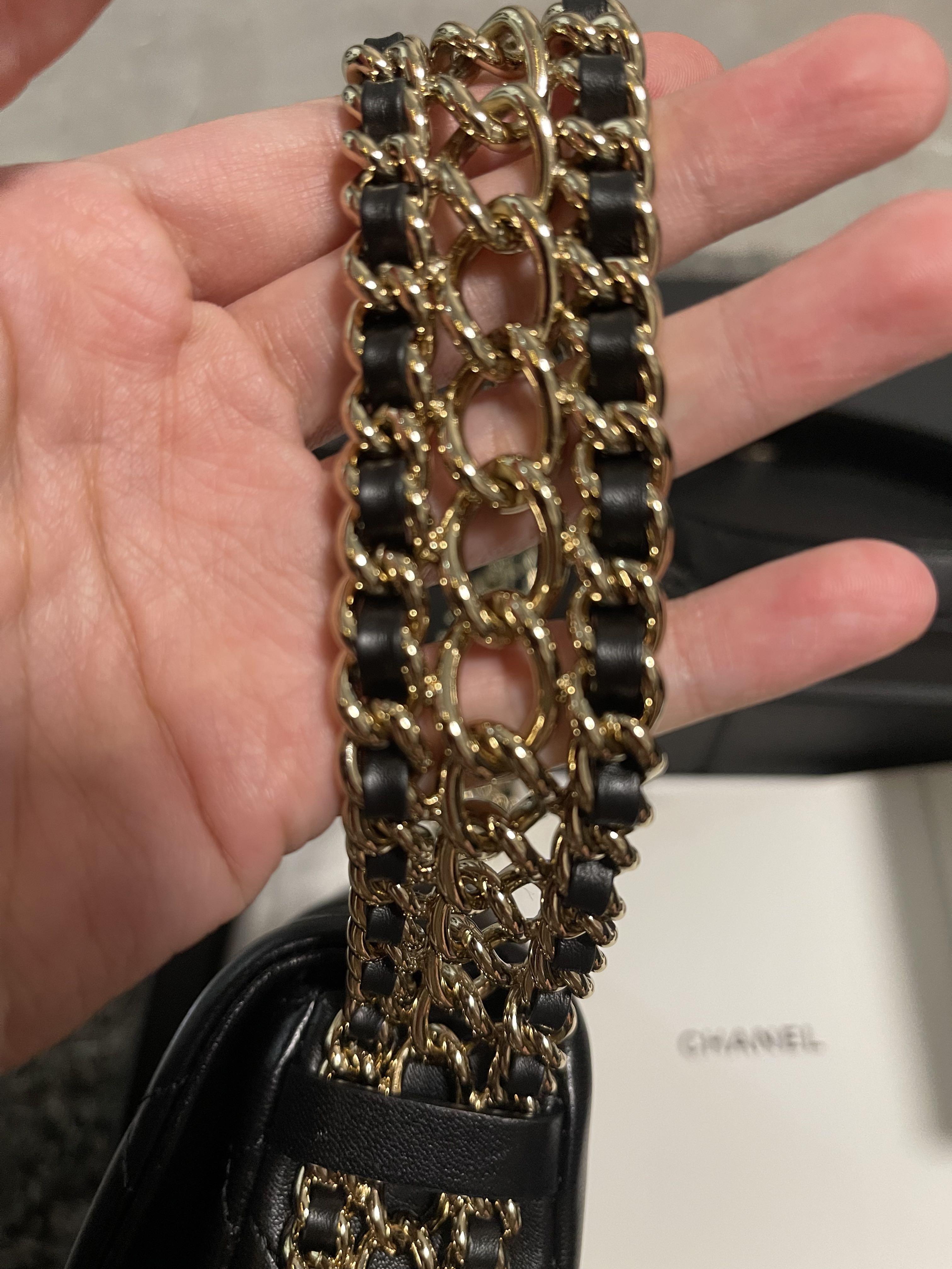 black chanel chain strap