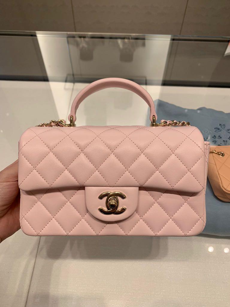 Chanel Pink Quilted Lambskin Small Classic Double Flap Bag  Madison Avenue  Couture