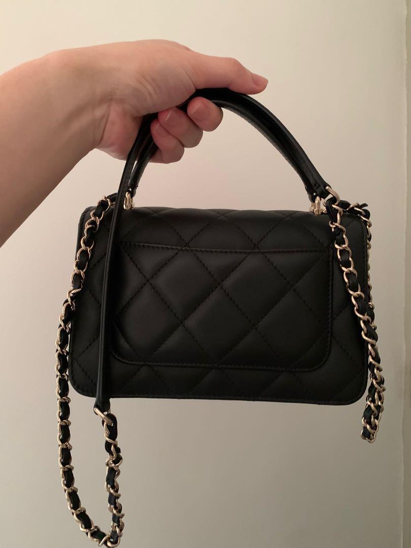 Chanel small flap bag with top handle, Women's Fashion, Bags & Wallets,  Cross-body Bags on Carousell