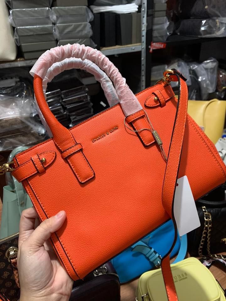 Charles and keith orange bag discount