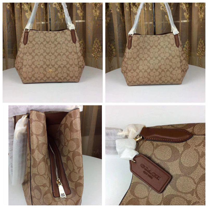 Coach women's hallie shoulder bag in signature canvas 2025