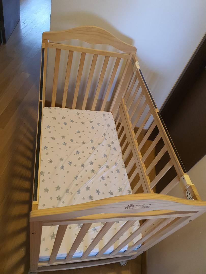 Collapsible Baby Cot with Mattress, Babies & Kids, Baby Nursery & Kids