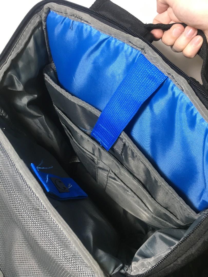 Dell black reflective gaming laptop backpack bag with rain cover