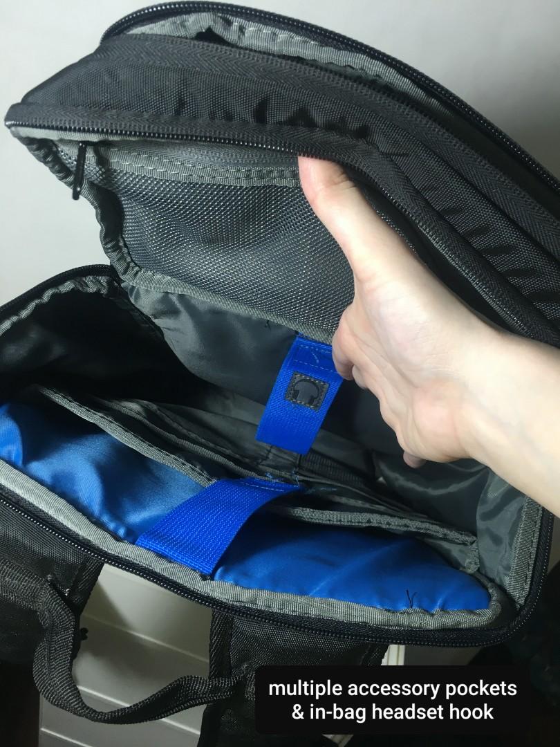 Dell black reflective gaming laptop backpack bag with rain cover